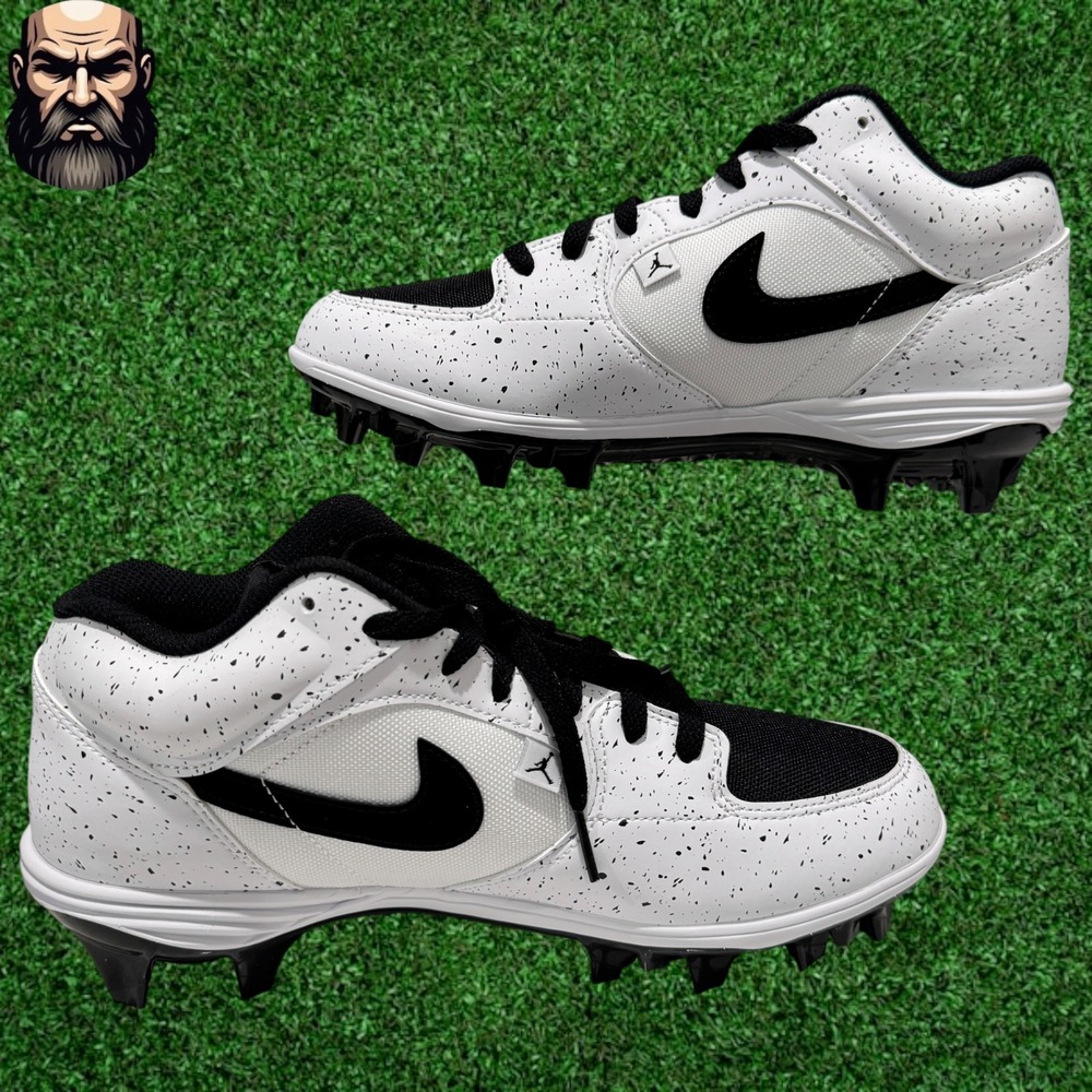 Jordan Stadium 90 Low TD White Speckle Football Cleats HQ0210-100 Men's Size 9.5 - Picture 3 of 7